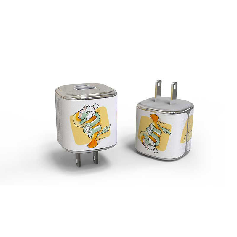 강력한 미니 35W GaN USB C 충전기 2 포트 빠른 충전기 가죽 셸