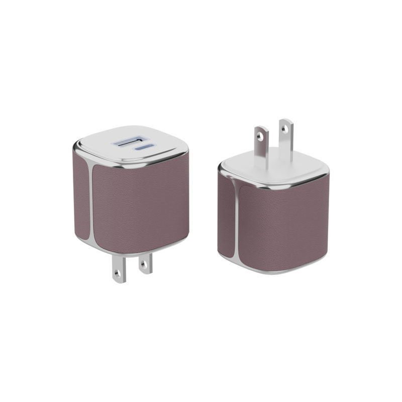 슬리크 35W 벽 충전기 USB-C 및 USB-A PD GaN 벽 충전기 가죽 셸