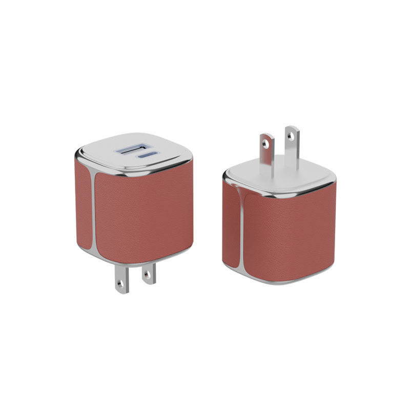 강력한 C형 벽 충전기 USB-C 및 USB-A PD GaN 벽 충전기 가죽 껍질